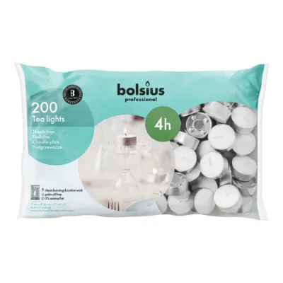 Bolsius Professional Theelichten 4-uur (200 stuks)