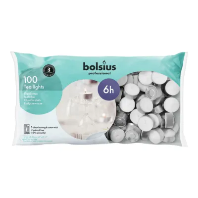 Bolsius Professional Theelichten Wit 6 Branduren (100 stuks)