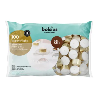 Bolsius Professional Waxine Lichten Wit 8 Uur (100 stuks)