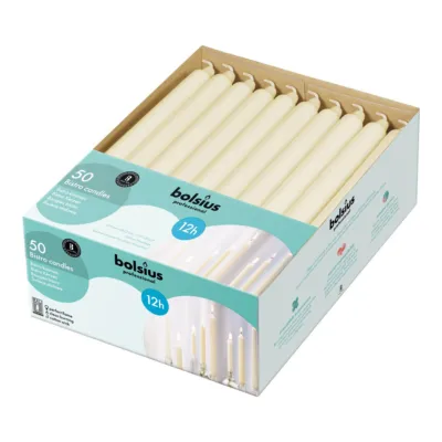 Bolsius Professional Huishoudkaars 290/22 mm 12 Branduren Ivoor (50 stuks)