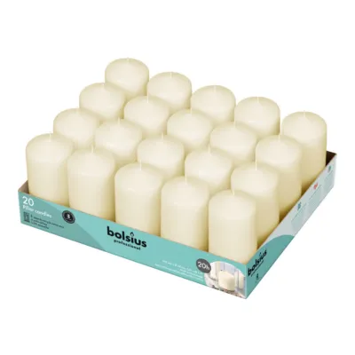 Bolsius Professional Stomkaarsen 10/5 cm Ivoor 20 Branduren (20 stuks)