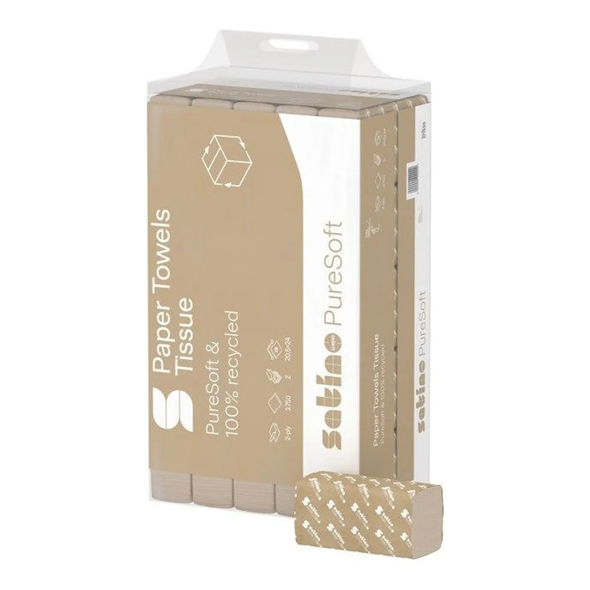 Satino PT2 Puresoft Papieren Handdoekje Z-Vouw 2-laags 20.6 x 24cm (3750 stuks)