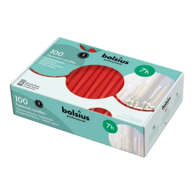 Bolsius Professional Gotische Kaars 240/23mm Wijnrood 7 Branduren (100x)