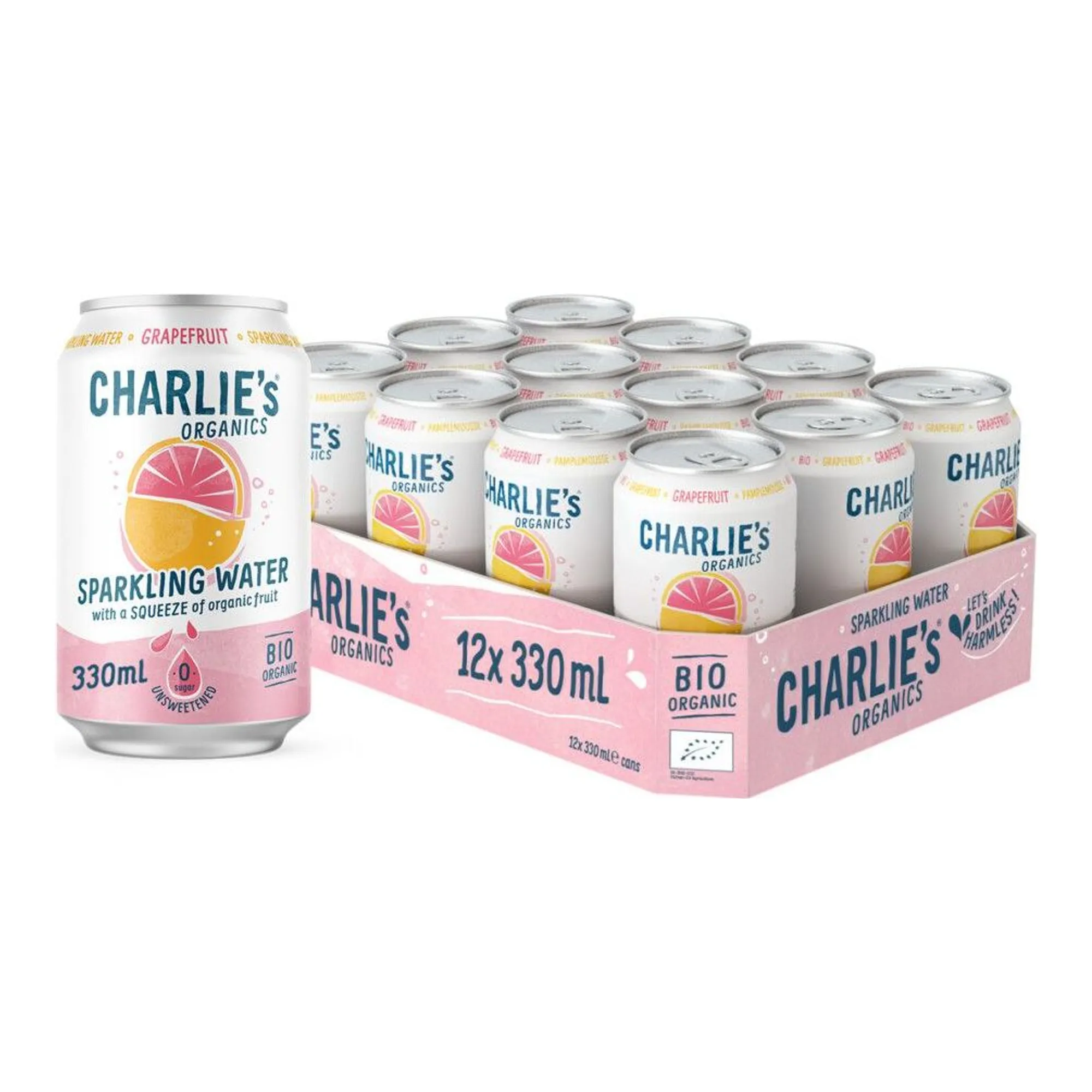 Charlie's Organic Sparkling Water Grapefruit Bio (12x 33 cl)