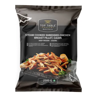 Top Table Gegaarde Shredded Kipfilet Cajun Gemarineerd Zak (2x 2.5 kg)