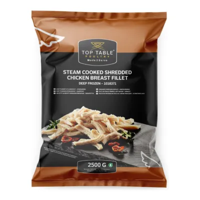 Top Table Gegaarde Shredded Kipfilet Zak (2x 2.5 kg)