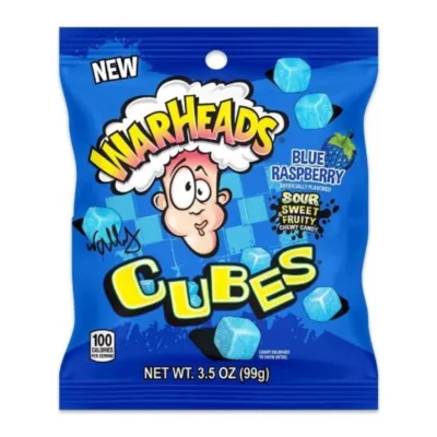 Warheads Blue Raspberry Cubes Zakje (12x 99 gr)