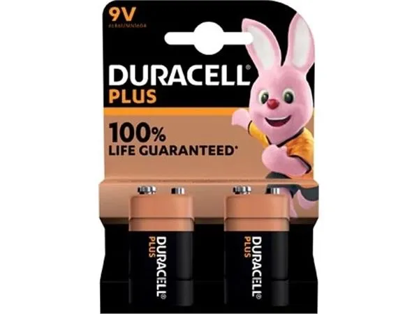 Duracell Batterij Plus 100% 9V, Blister Van (2 stuks)