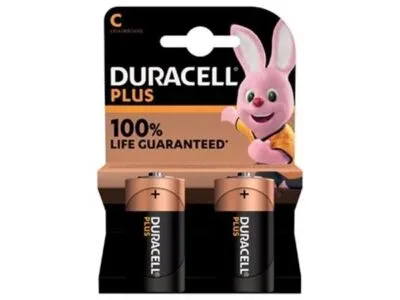 Duracell Batterij Plus 100% C, Blister Van (2 stuks)