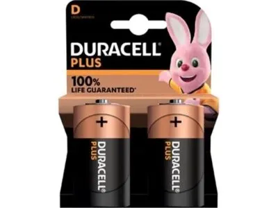 Duracell Batterij Plus 100% D, Blister Van (2 stuks)