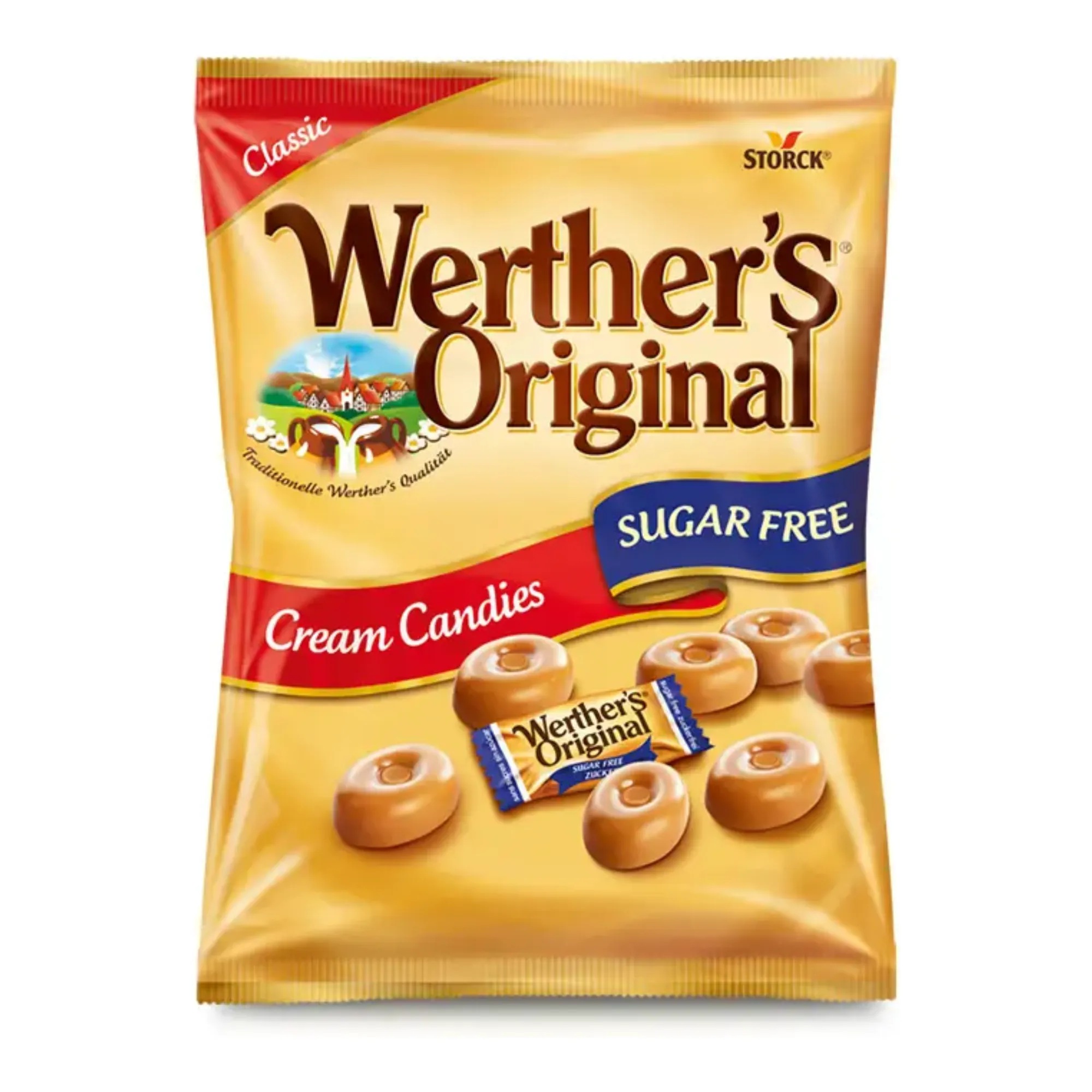 Werther's Original Klassieke Roomsnoepjes Suikervrij Zak (12x 70 gr)